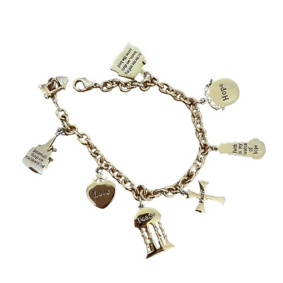 Thomas Kinkade 24k Gold plated Charm Bracelet The Bradford Exchange Religion - Picture 1 of 6